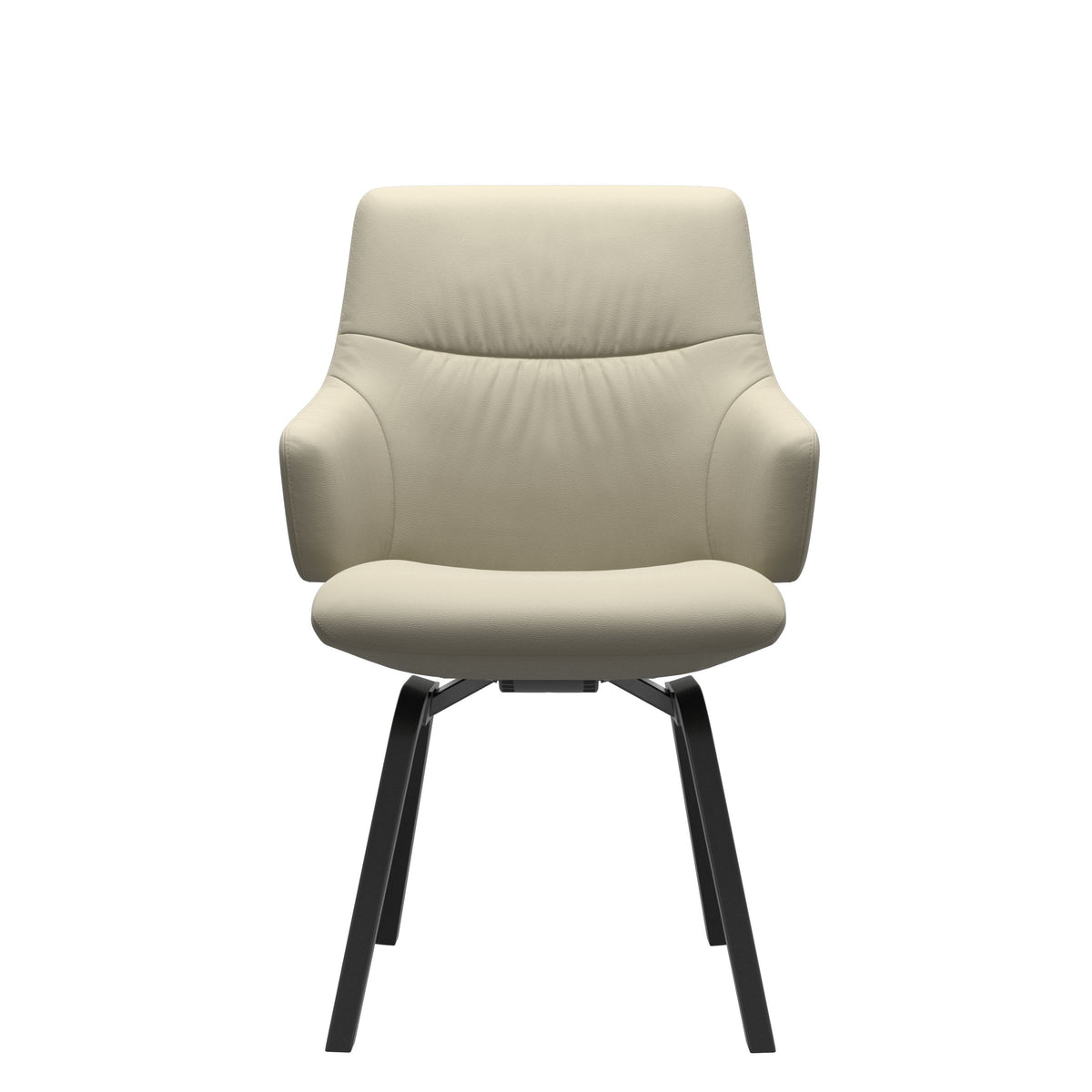 Stressless Mint Low Back Dining Chair – D200 - With Arms - Paloma Light Grey - Black legs