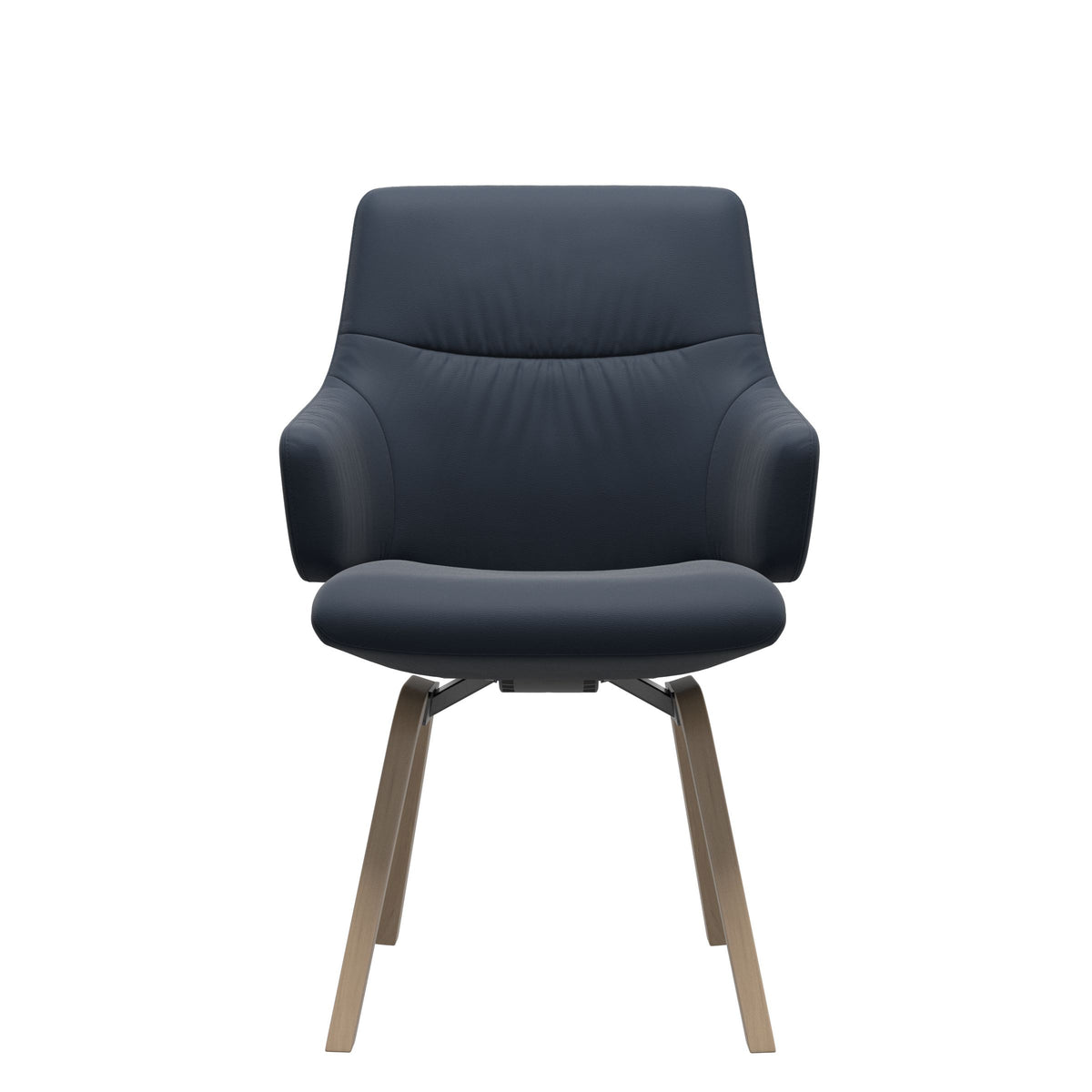 Stressless Mint Low Back Dining Chair – D200 - With Arms - Paloma Oxford Blue - Natural legs