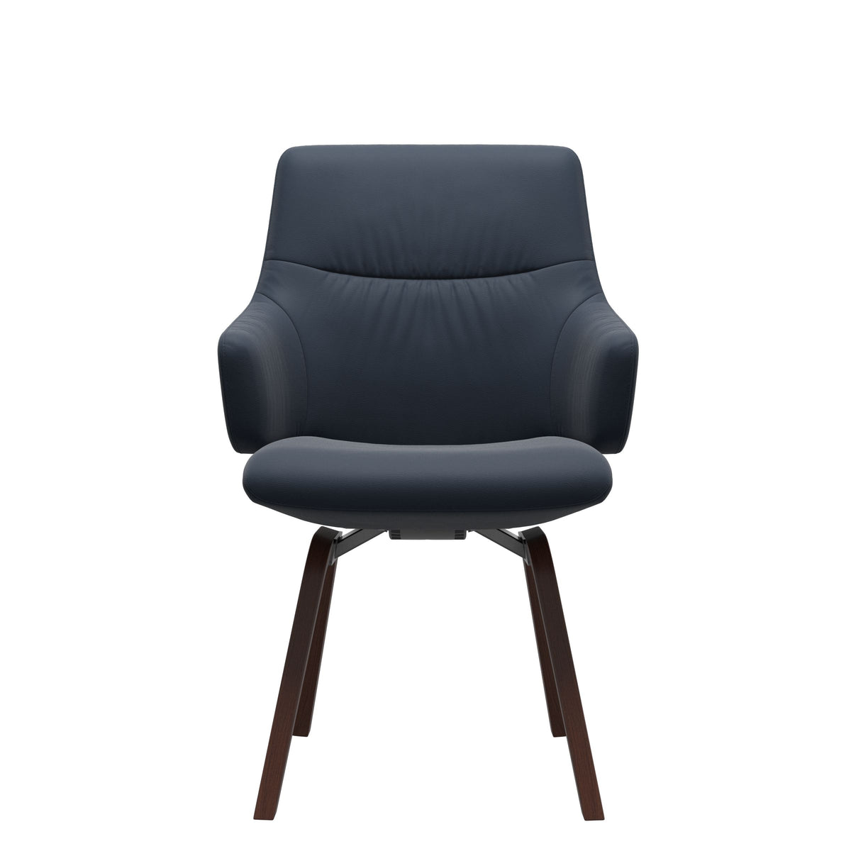 Stressless Mint Low Back Dining Chair – D200 - With Arms - Paloma Oxford Blue - Walnut legs