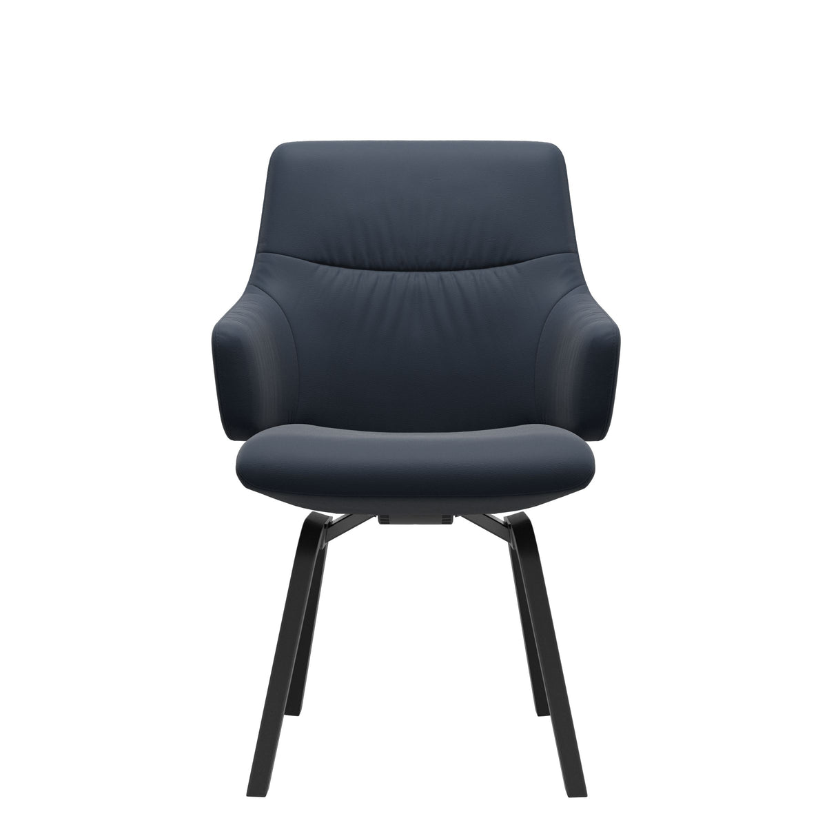 Stressless Mint Low Back Dining Chair – D200 - With Arms - Paloma Oxford Blue - Black legs