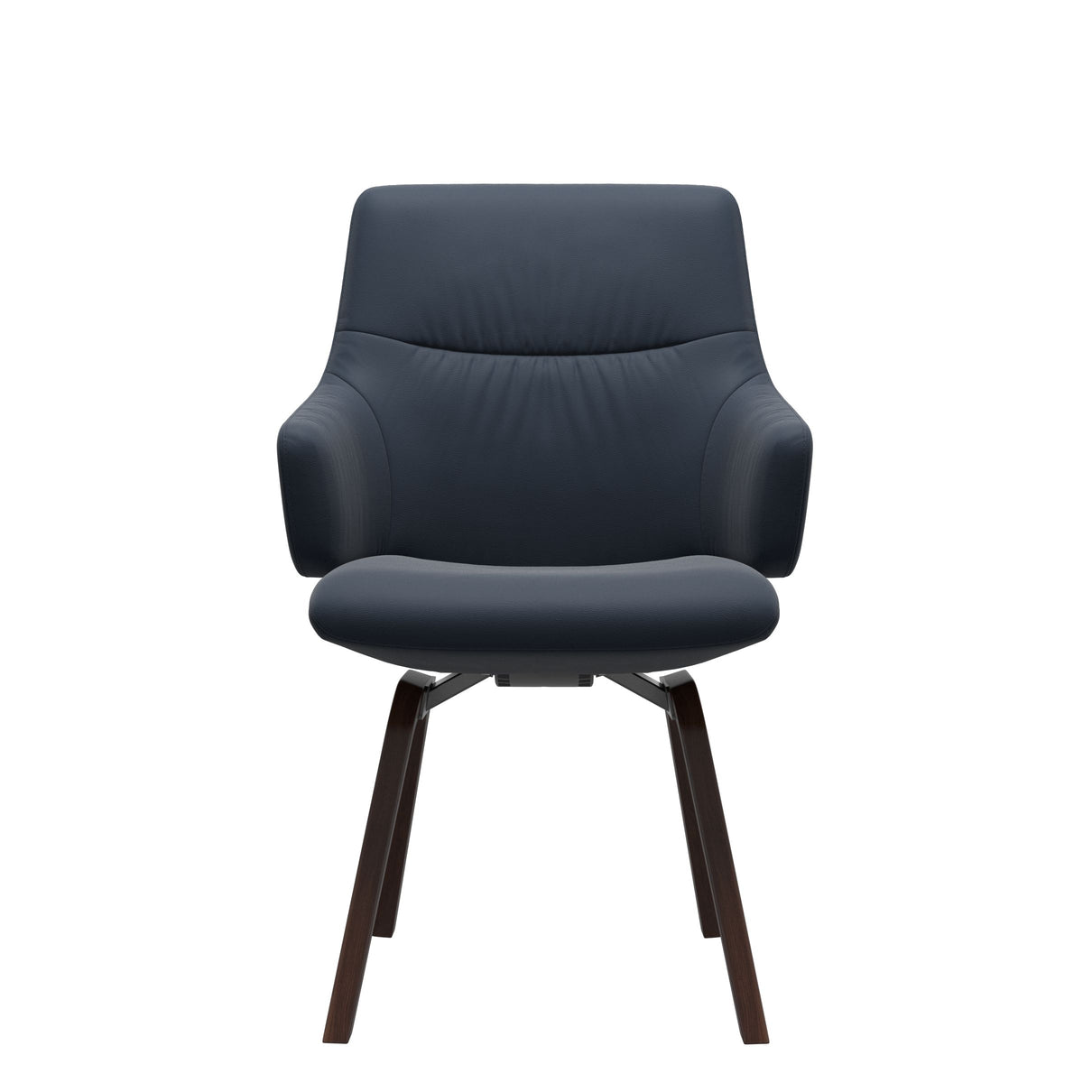 Stressless Mint Low Back Dining Chair – D200 - With Arms - Paloma Oxford Blue - Brown legs