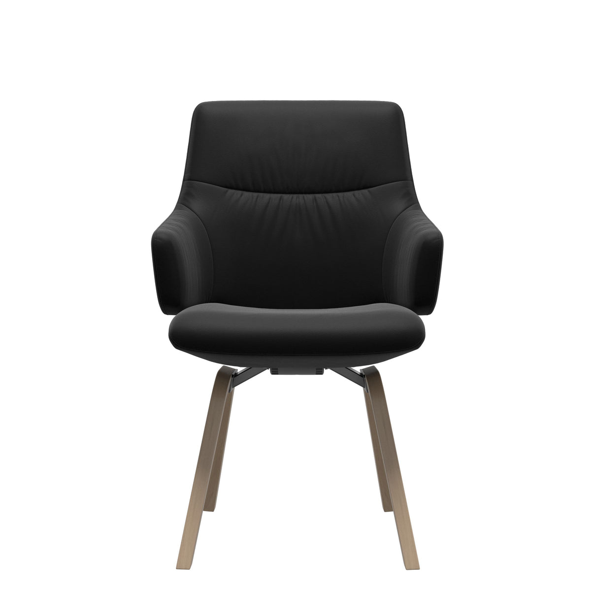 Stressless Mint Low Back Dining Chair – D200 - With Arms - Paloma Black - Natural legs