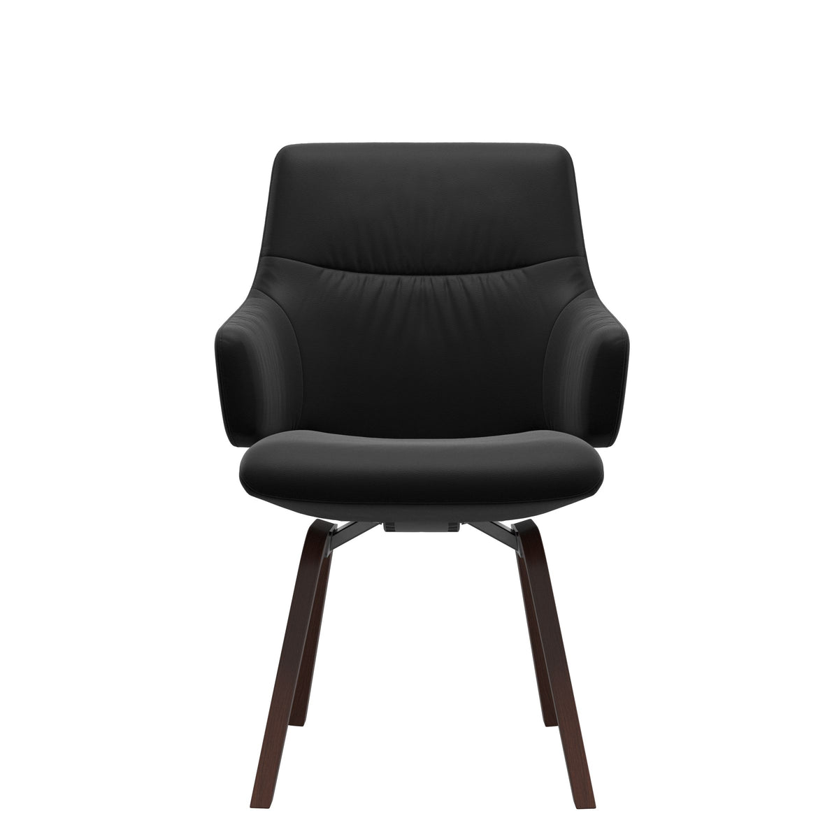 Stressless Mint Low Back Dining Chair – D200 - With Arms - Paloma Black - Walnut legs