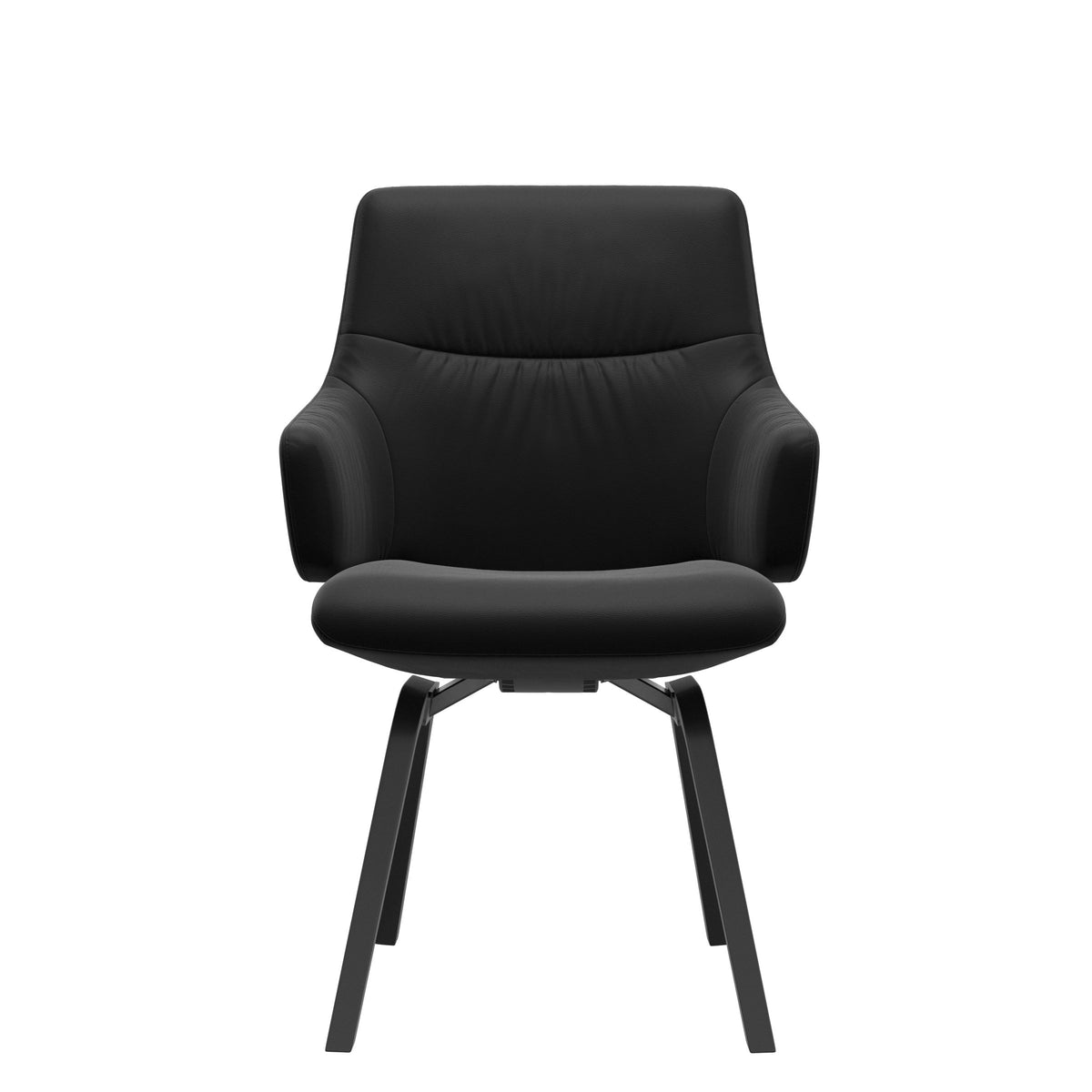 Stressless Mint Low Back Dining Chair – D200 - With Arms - Paloma Black - Black legs