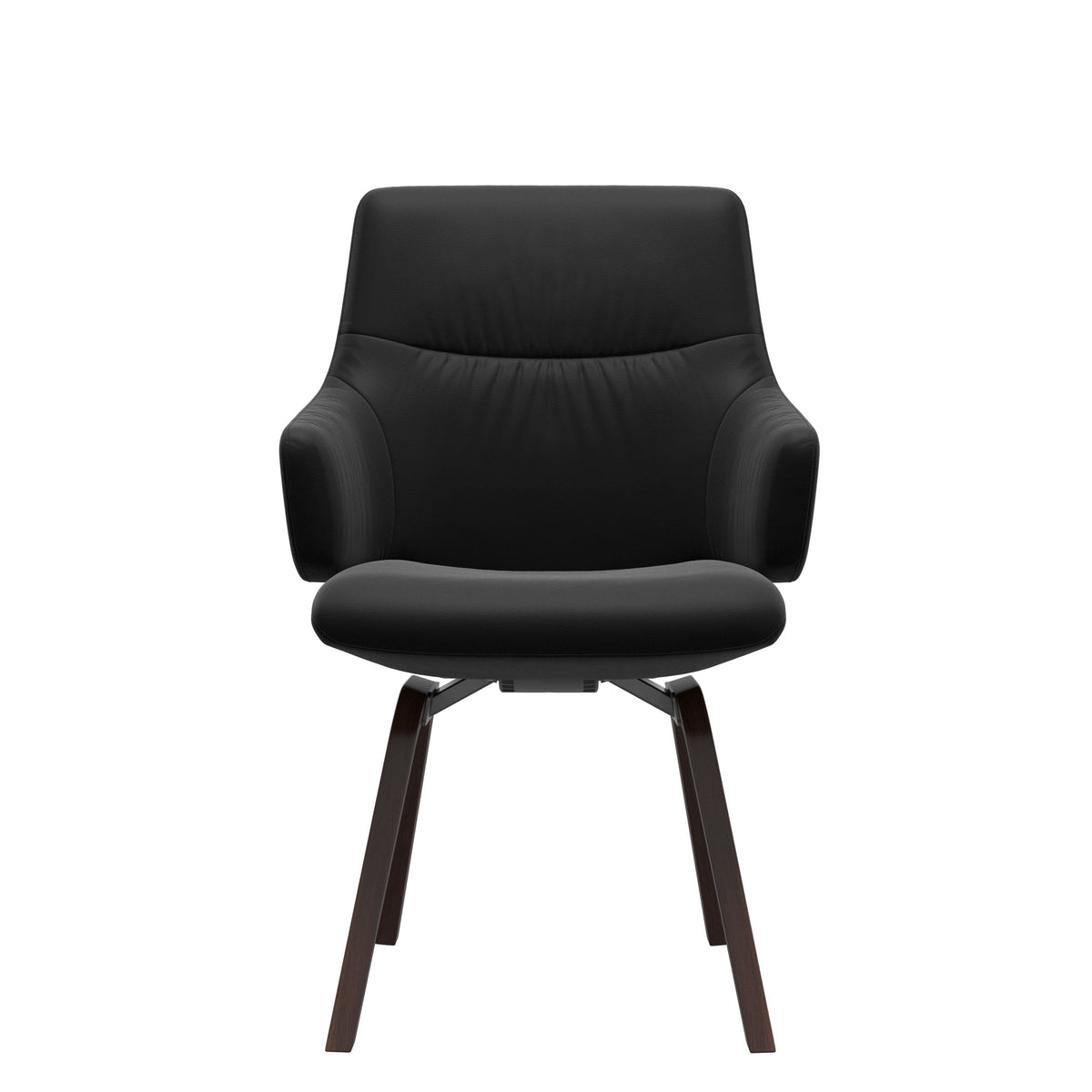 Stressless Mint Low Back Dining Chair – D200 - With Arms - Paloma Black - Brown legs