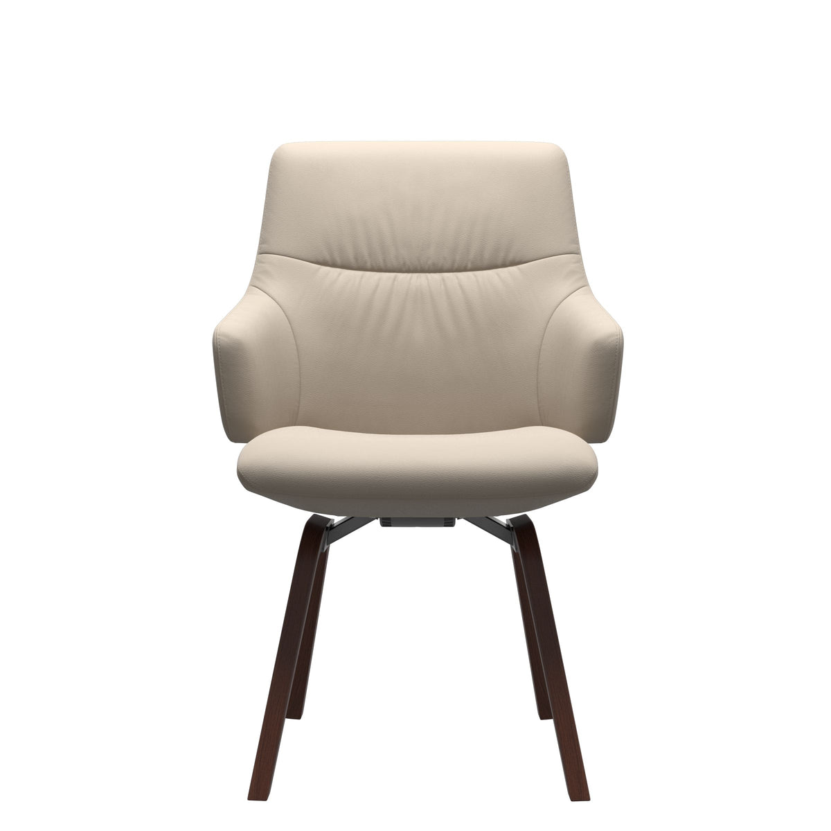 Stressless Mint Low Back Dining Chair – D200 - With Arms - Paloma Fog - Walnut legs