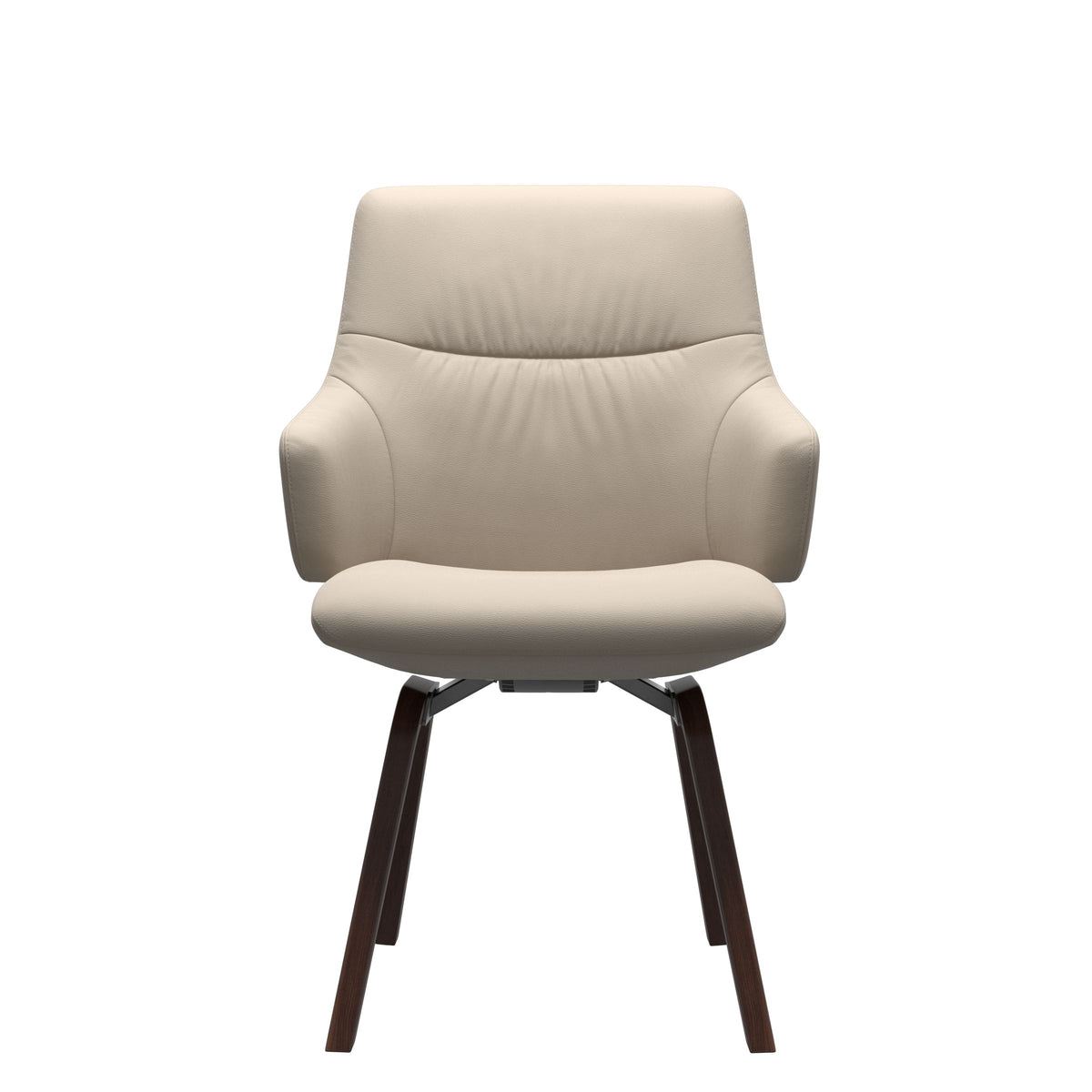 Stressless Mint Low Back Dining Chair – D200 - With Arms - Paloma Fog - Brown legs