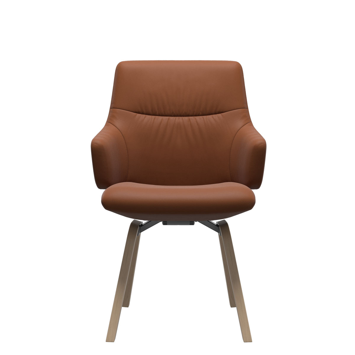 Stressless Mint Low Back Dining Chair – D200 - With Arms - Paloma New Cognac - Natural legs