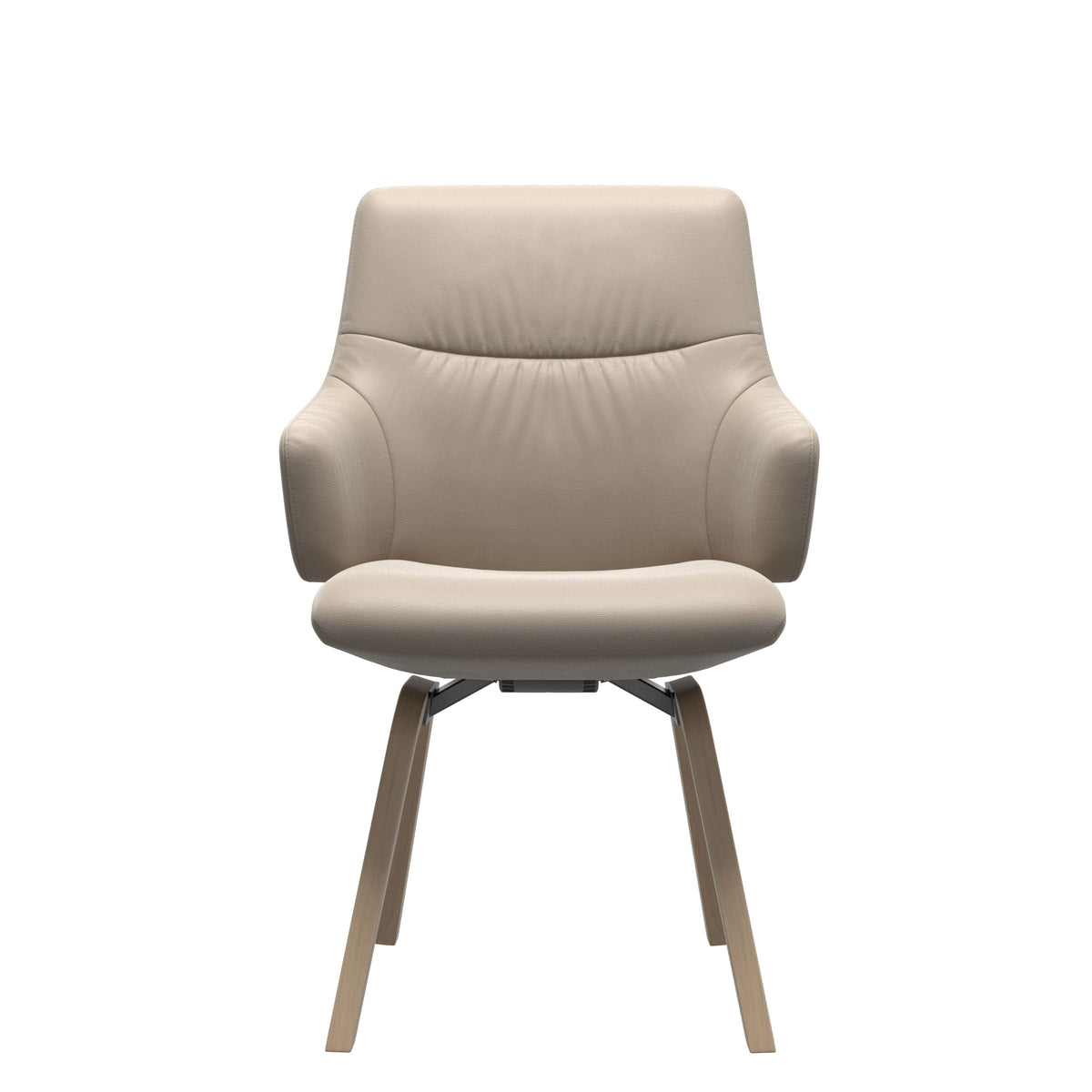 Stressless Mint Low Back Dining Chair – D200 - With Arms - Paloma Mushroom - Natural legs