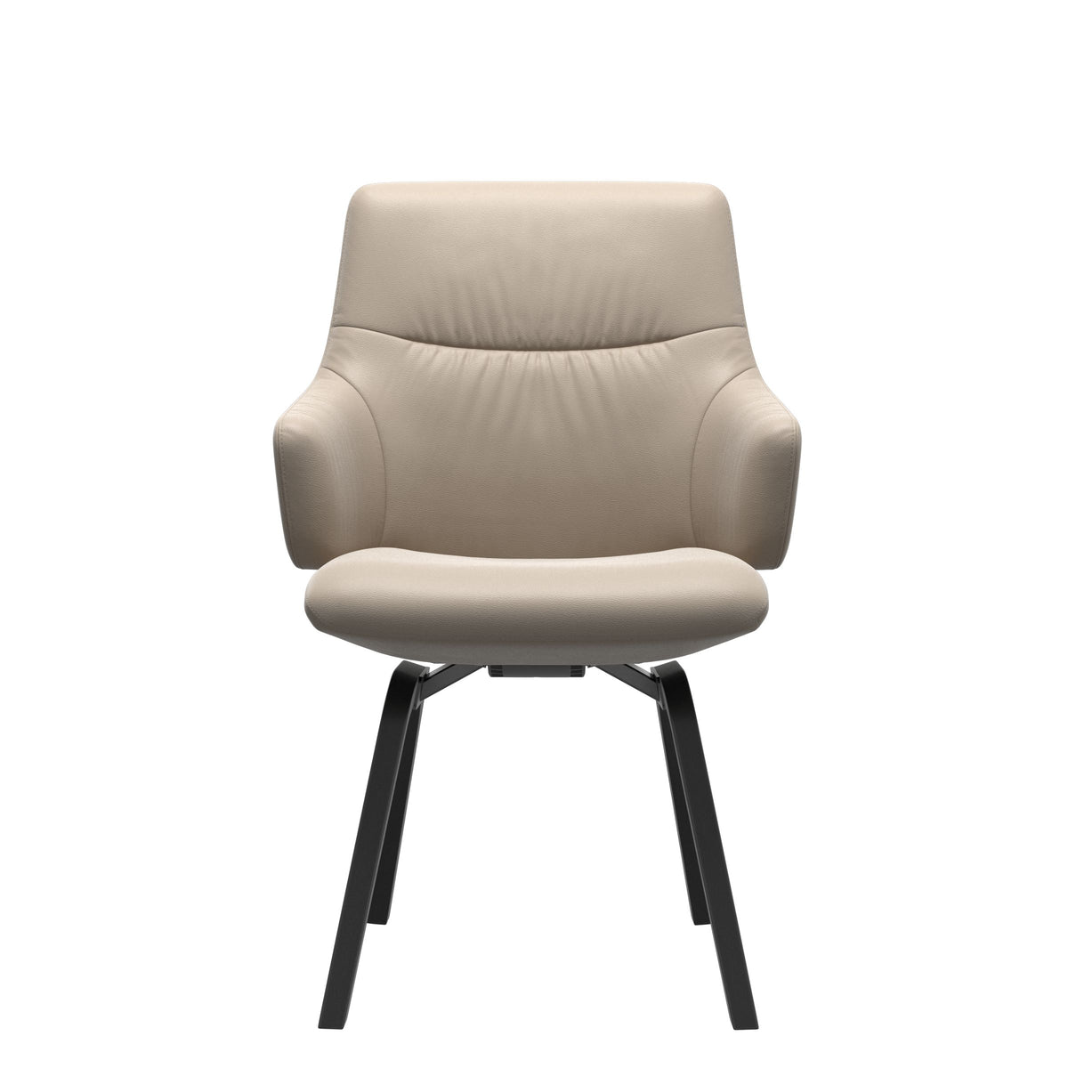 Stressless Mint Low Back Dining Chair – D200 - With Arms - Paloma Mushroom - Black legs