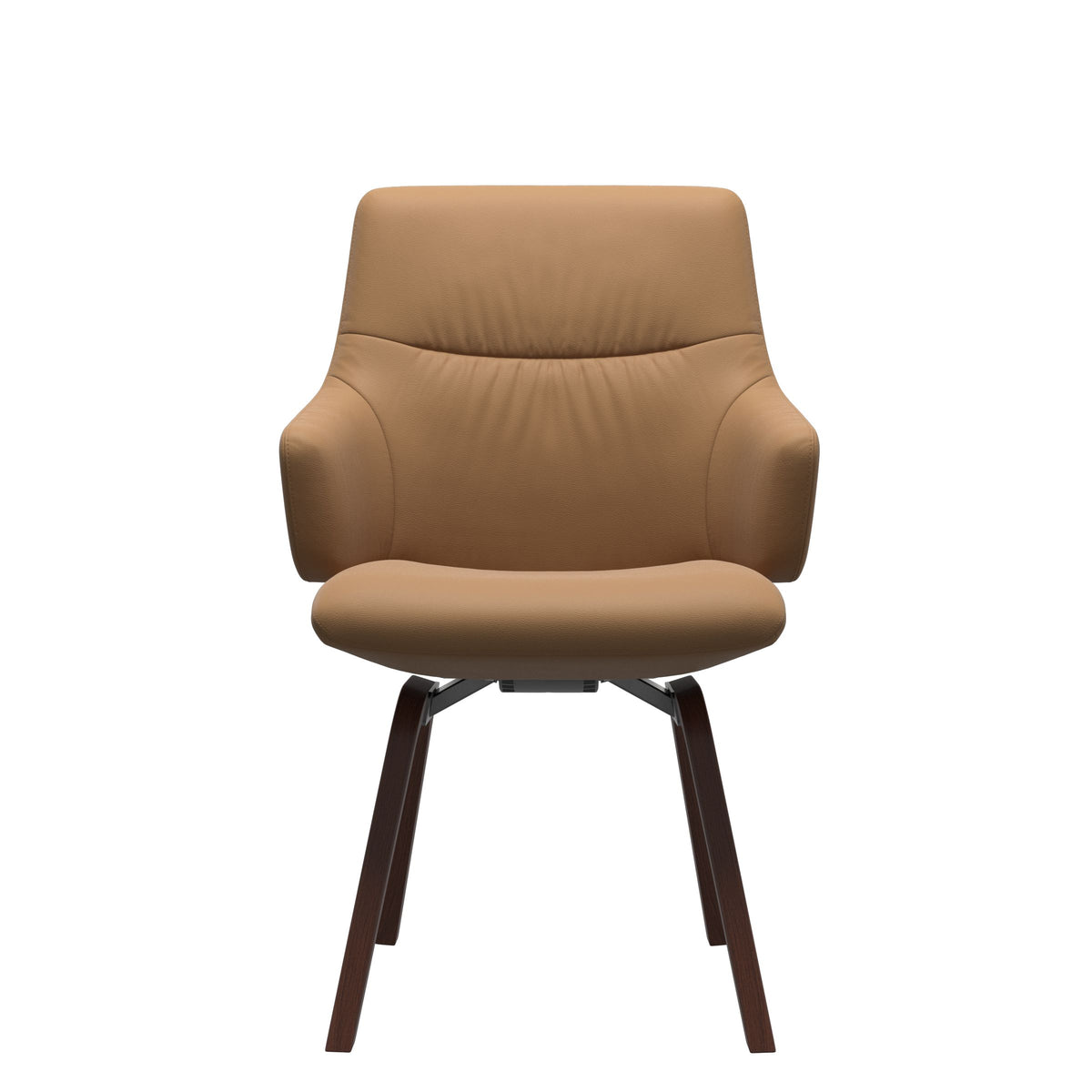 Stressless Mint Low Back Dining Chair – D200 - With Arms - Paloma Taupe - Walnut legs