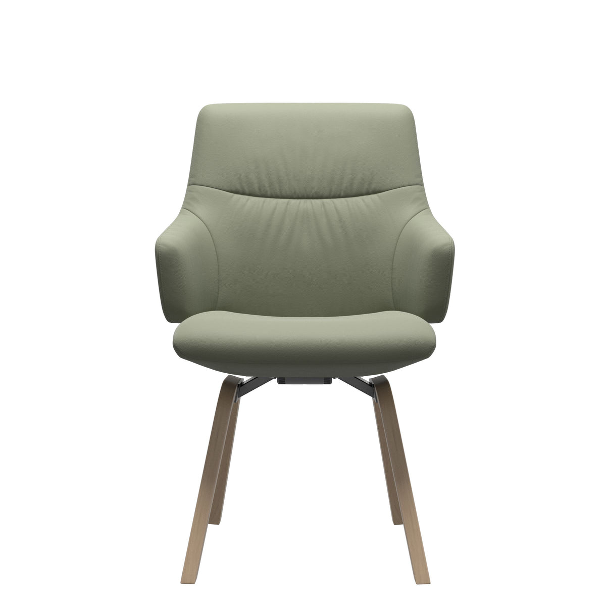 Stressless Mint Low Back Dining Chair – D200 - With Arms - Paloma Shadow Green - Natural legs