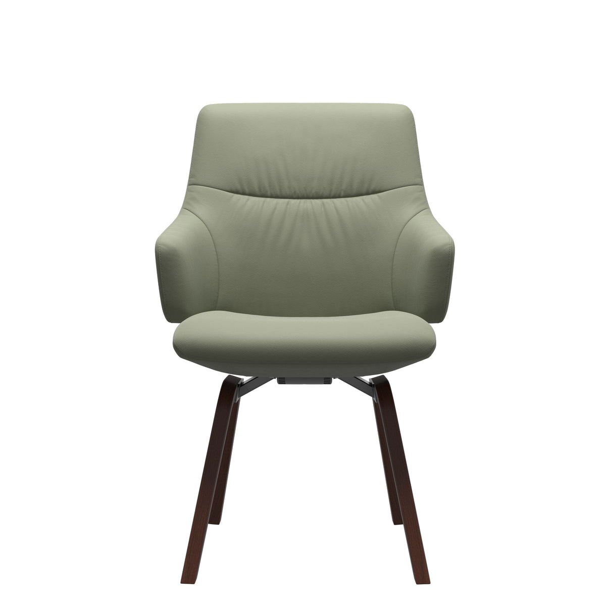 Stressless Mint Low Back Dining Chair – D200 - With Arms - Paloma Shadow Green - Walnut legs