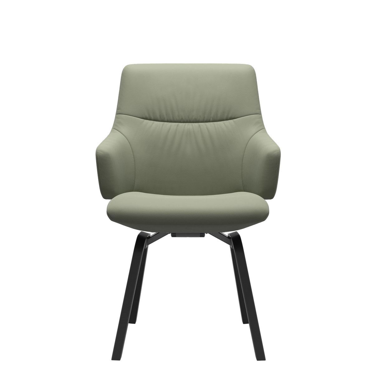Stressless Mint Low Back Dining Chair – D200 - With Arms - Paloma Shadow Green - Black legs