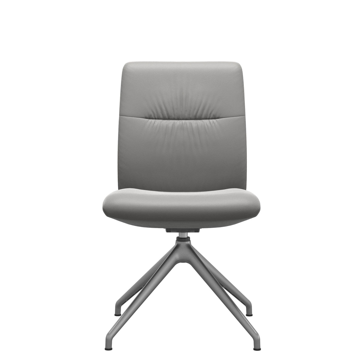 Stressless Mint Low Back Dining Chair – D350 - Without Arms - Paloma Silver Grey - Satin Silver base