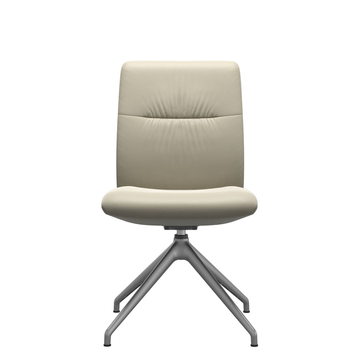 Stressless Mint Low Back Dining Chair – D350 - Without Arms - Paloma Light Grey - Satin Silver base