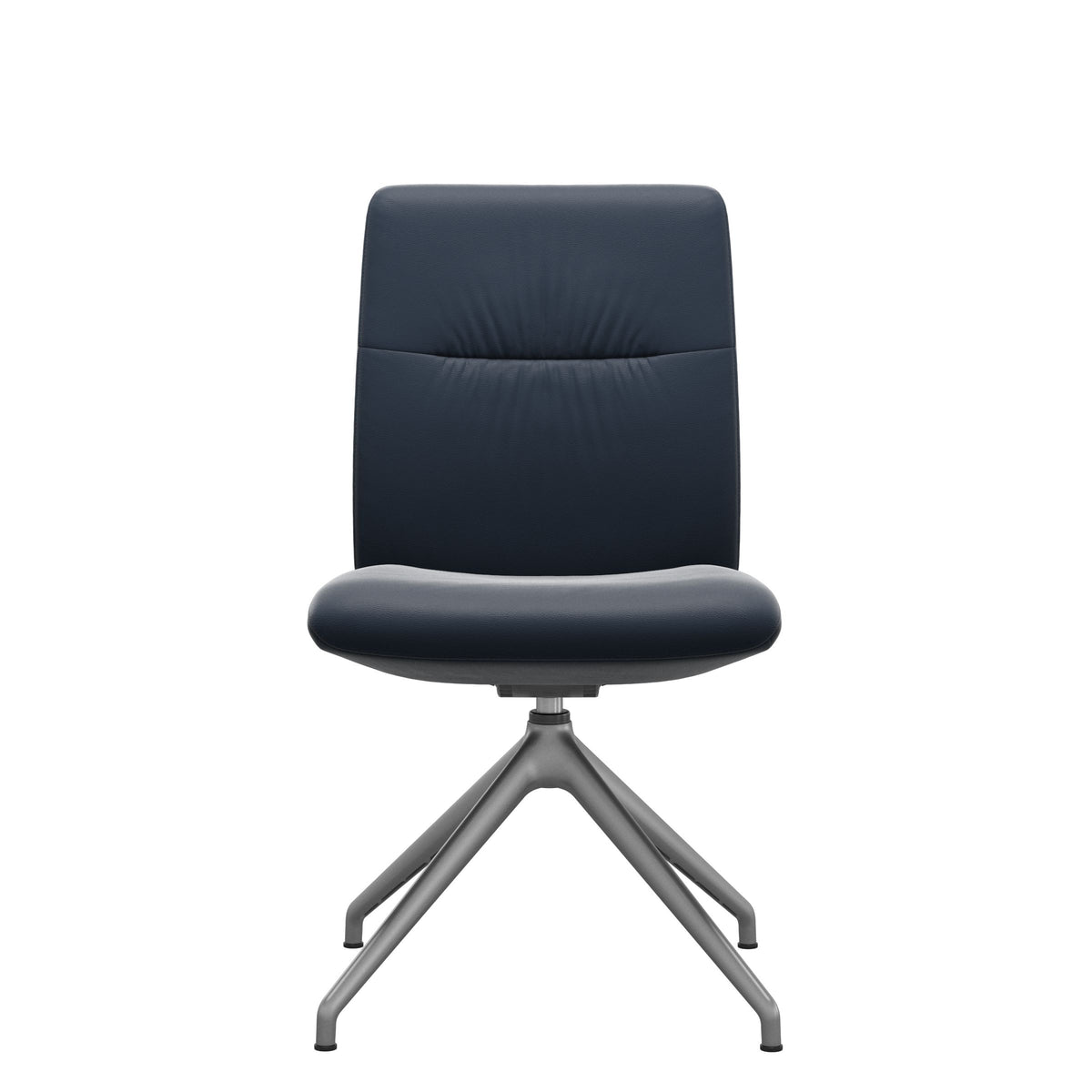 Stressless Mint Low Back Dining Chair – D350 - Without Arms - Paloma Oxford Blue - Satin Silver base