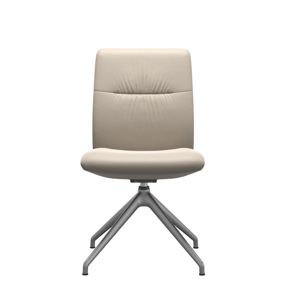 Stressless Mint Low Back Dining Chair – D350 - Without Arms - Paloma Fog - Satin Silver base