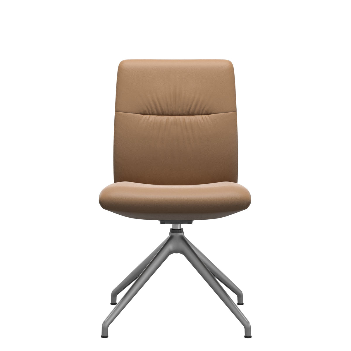 Stressless Mint Low Back Dining Chair – D350 - Without Arms - Paloma Taupe - Satin Silver base