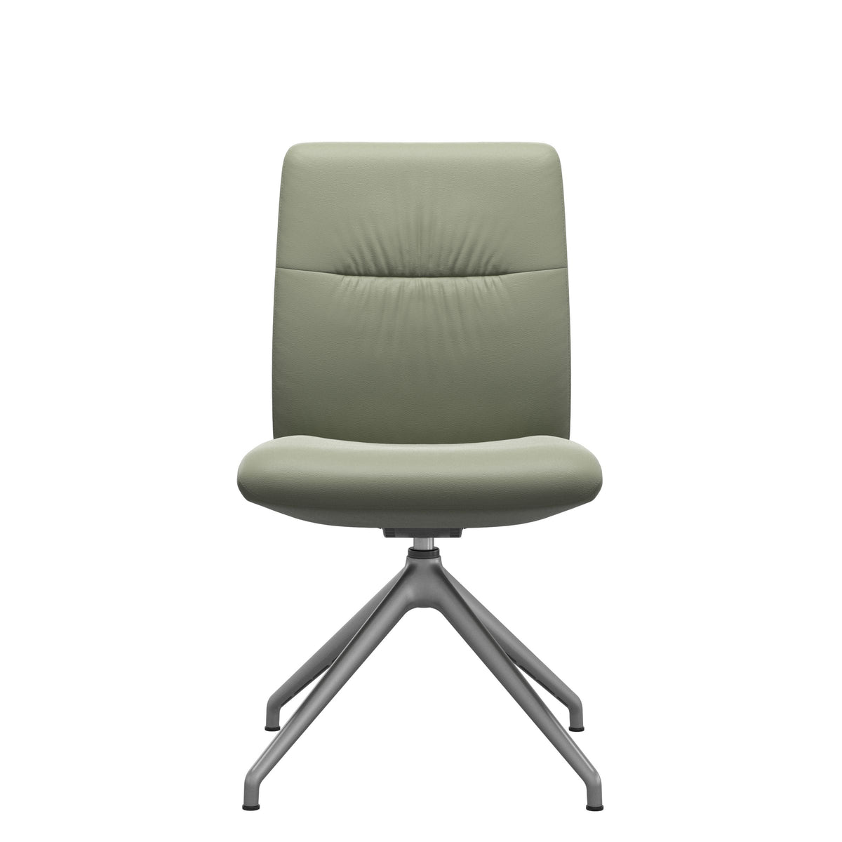 Stressless Mint Low Back Dining Chair – D350 - Without Arms - Paloma Shadow Green - Satin Silver base