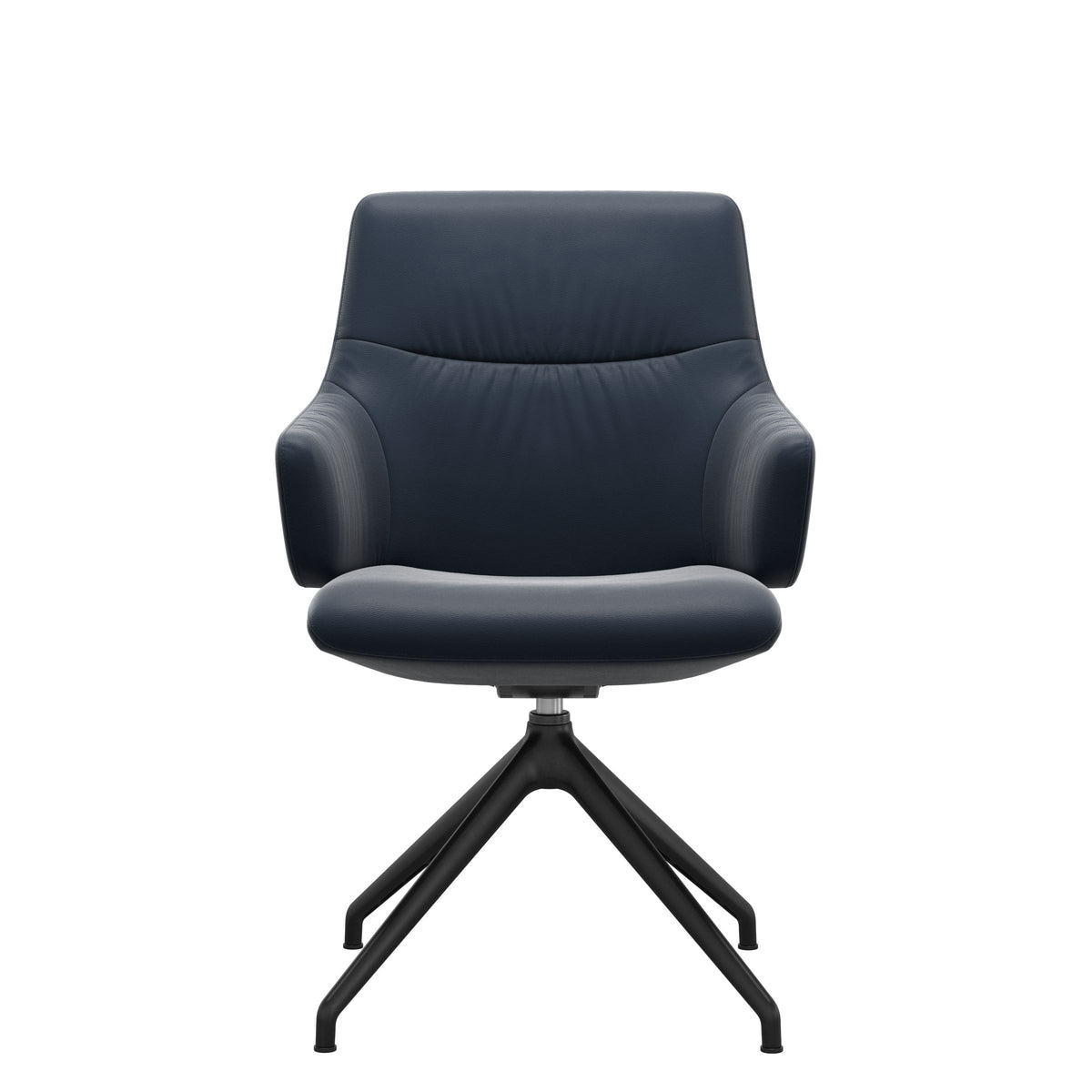 Stressless Mint Low Back Dining Chair – D350 - With Arms - Paloma Oxford Blue - Matte Black base