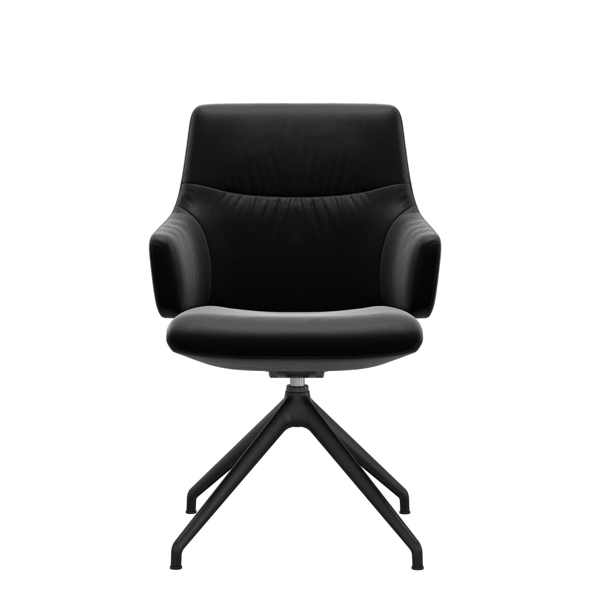 Stressless Mint Low Back Dining Chair – D350 - With Arms - Paloma Black - Matte Black base