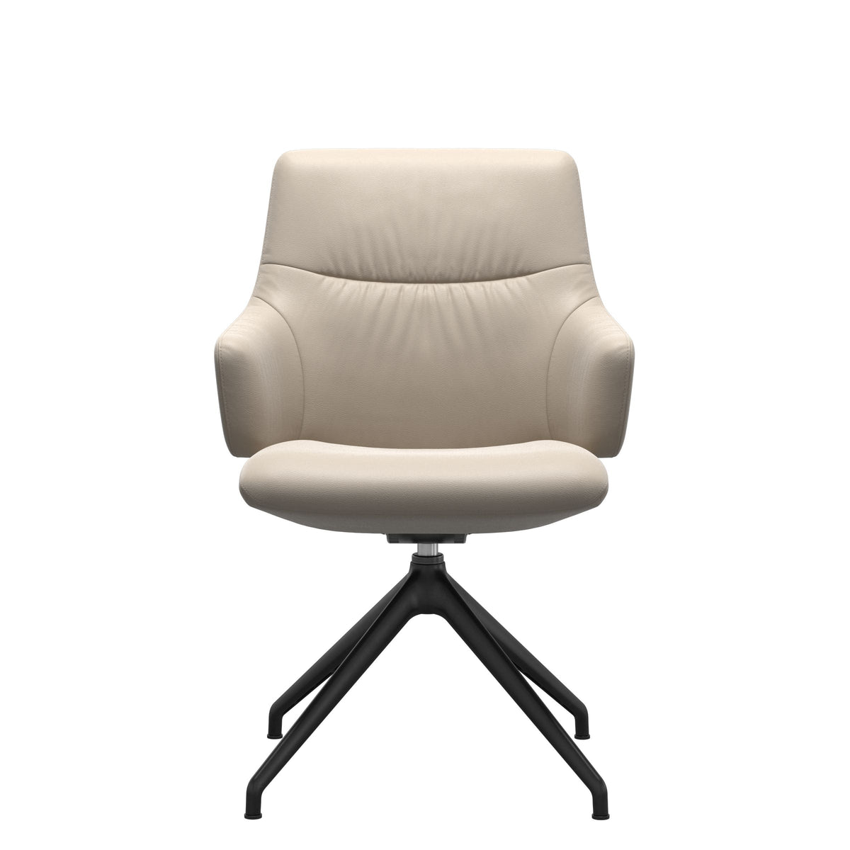 Stressless Mint Low Back Dining Chair – D350 - With Arms - Paloma Fog - Matte Black base