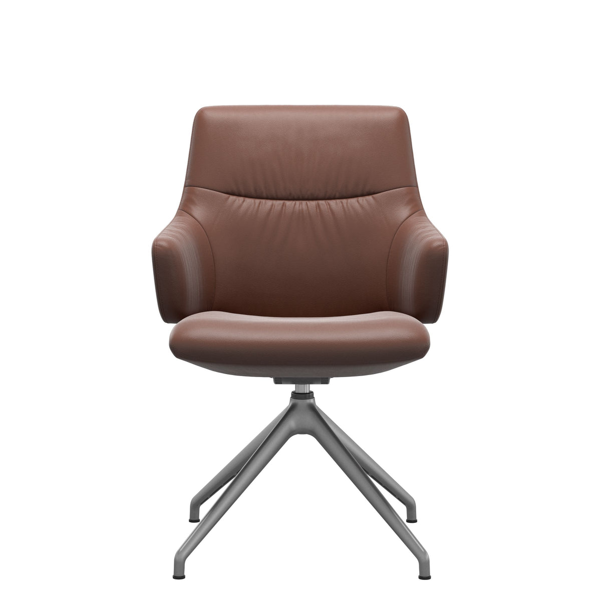 Stressless Mint Low Back Dining Chair – D350 - With Arms - Paloma Copper - Satin Silver base
