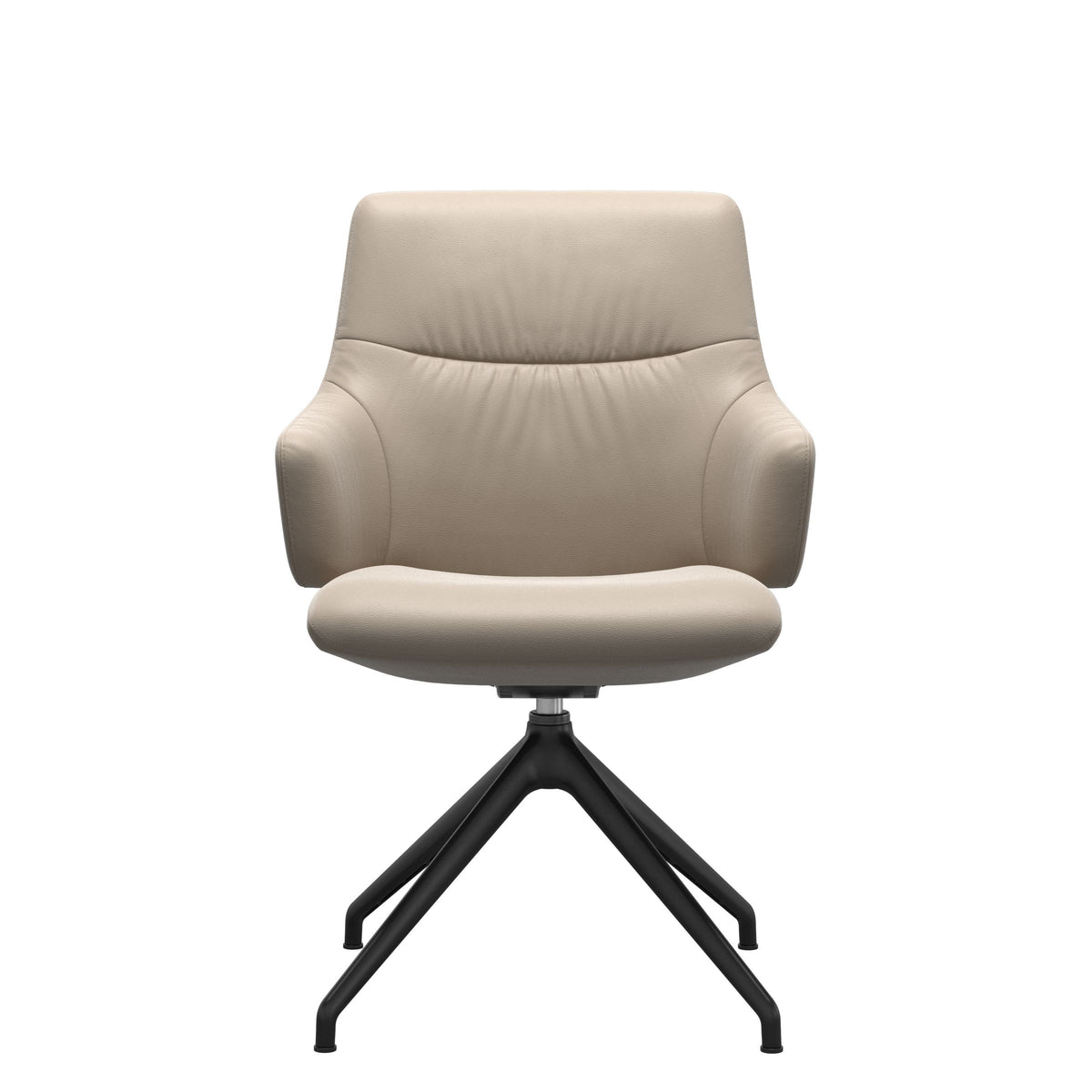 Stressless Mint Low Back Dining Chair – D350 - With Arms - Paloma Mushroom - Matte Black base