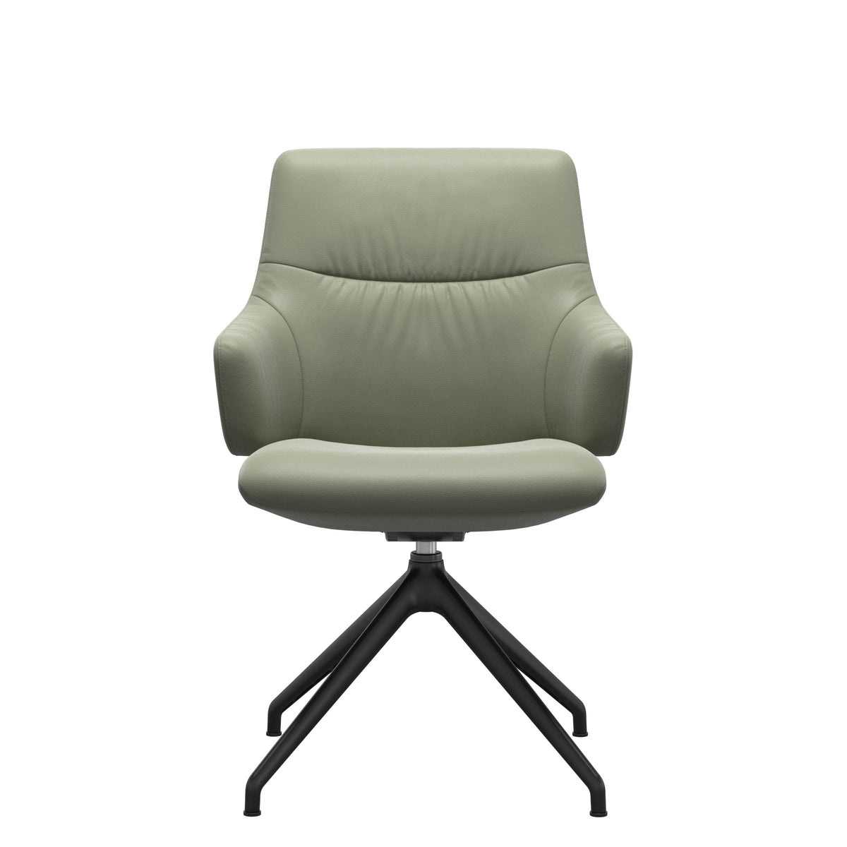 Stressless Mint Low Back Dining Chair – D350 - With Arms - Paloma Shadow Green - Matte Black base