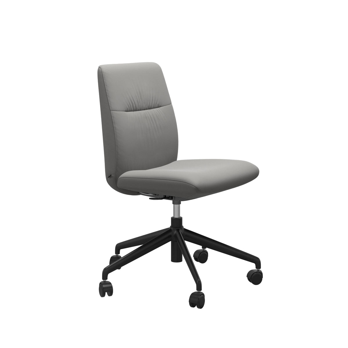 Stressless Mint Low Back Home Office Chair - Without Arms - Paloma Silver Grey - Matte Black base