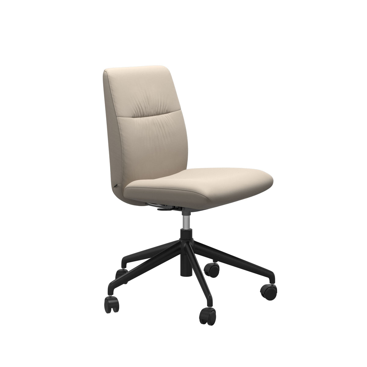 Stressless Mint Low Back Home Office Chair - Without Arms - Paloma Fog - Matte Black base