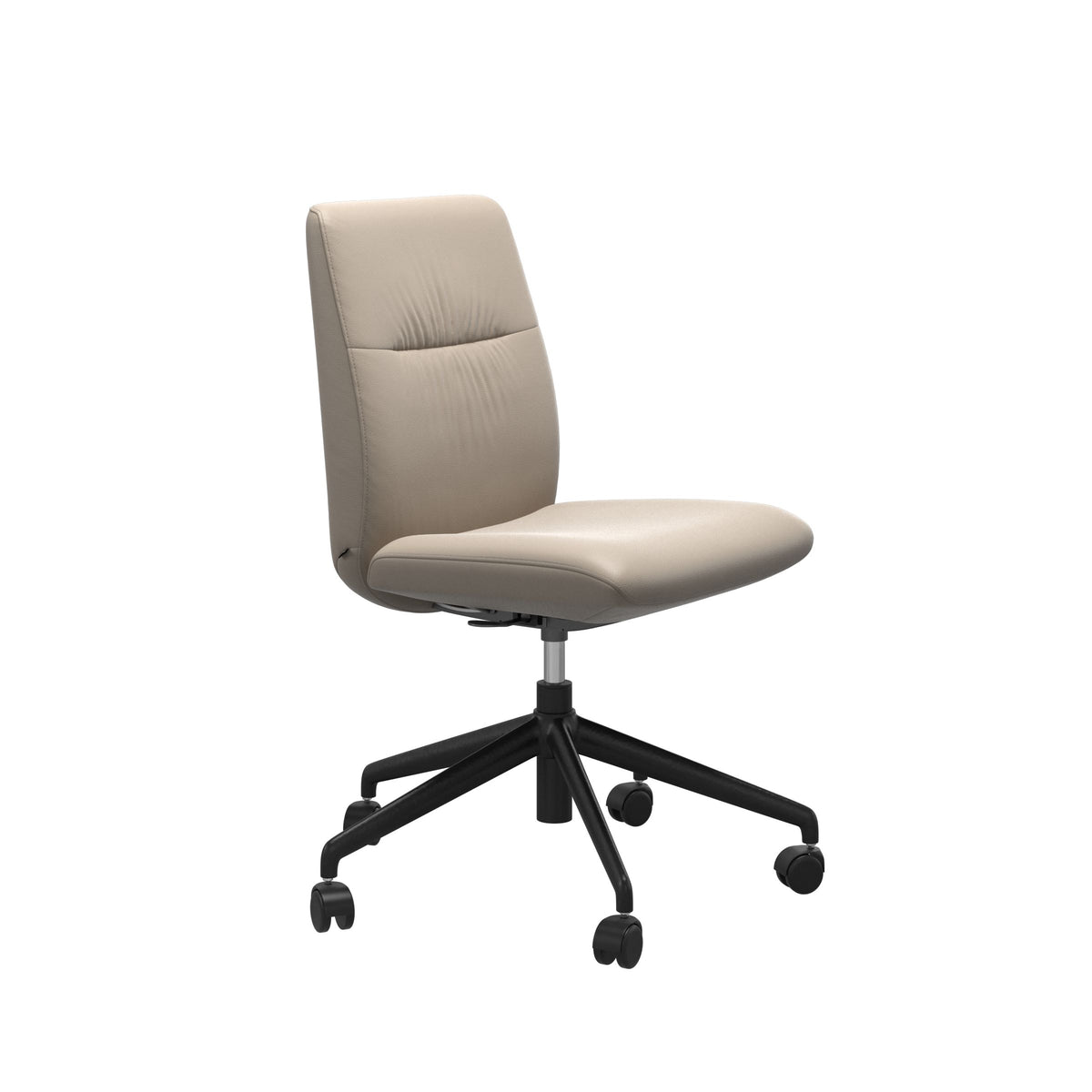 Stressless Mint Low Back Home Office Chair - Without Arms - Paloma Mushroom - Matte Black base