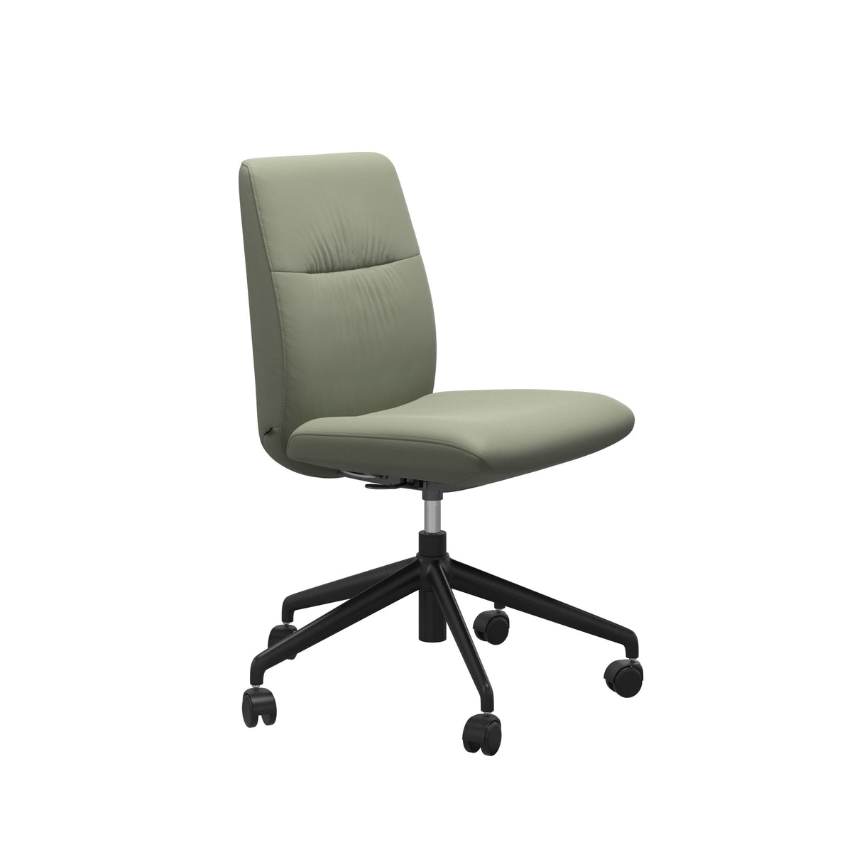 Stressless Mint Low Back Home Office Chair - Without Arms - Paloma Shadow Green - Matte Black base