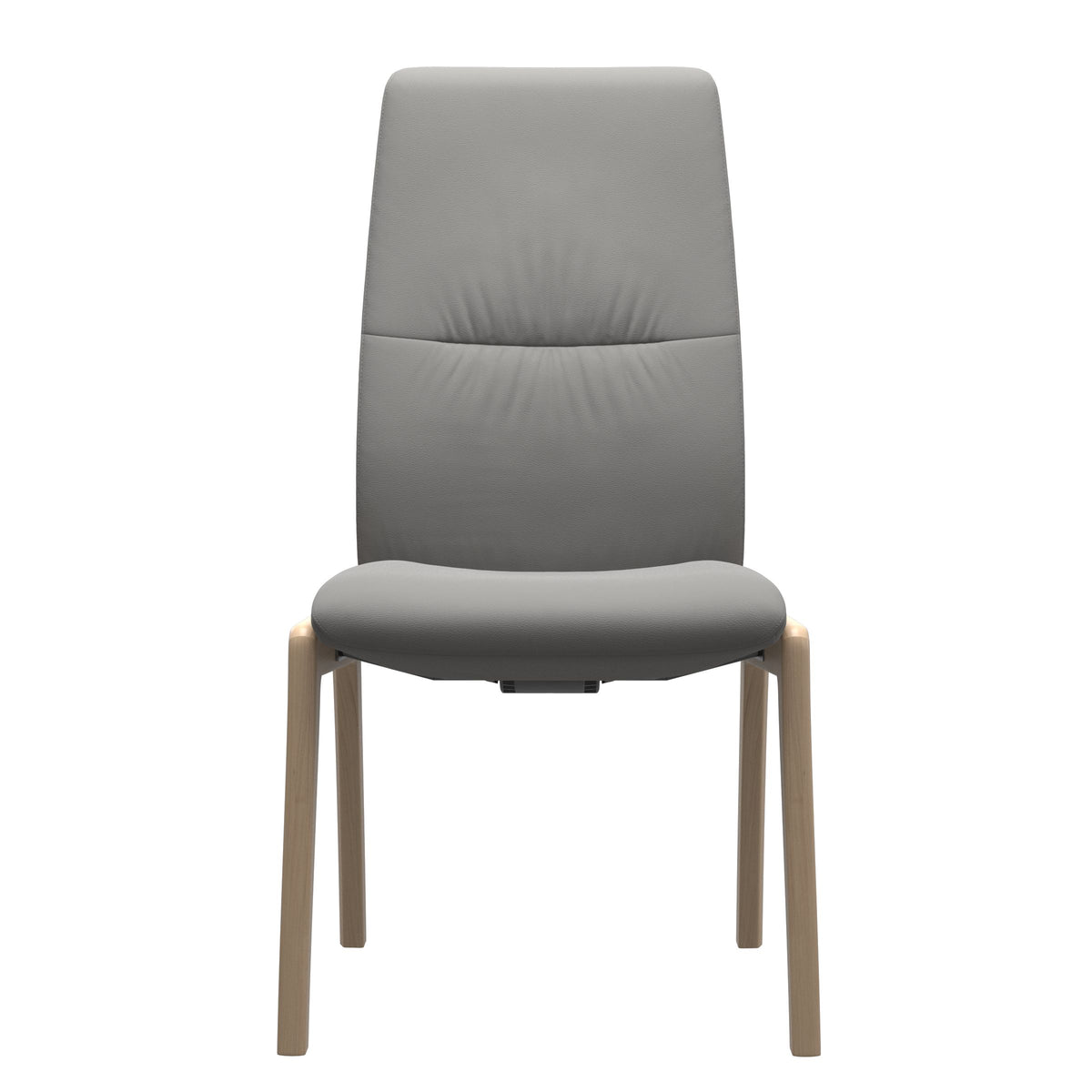 Stressless Mint High Back Dining Chair – D100 - Without Arms - Paloma Silver Grey - Natural legs