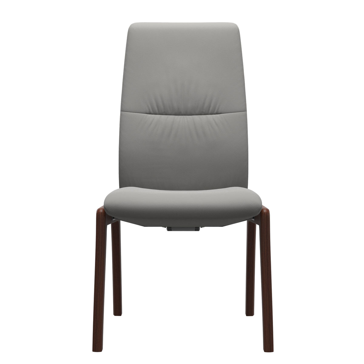 Stressless Mint High Back Dining Chair – D100 - Without Arms - Paloma Silver Grey - Walnut legs