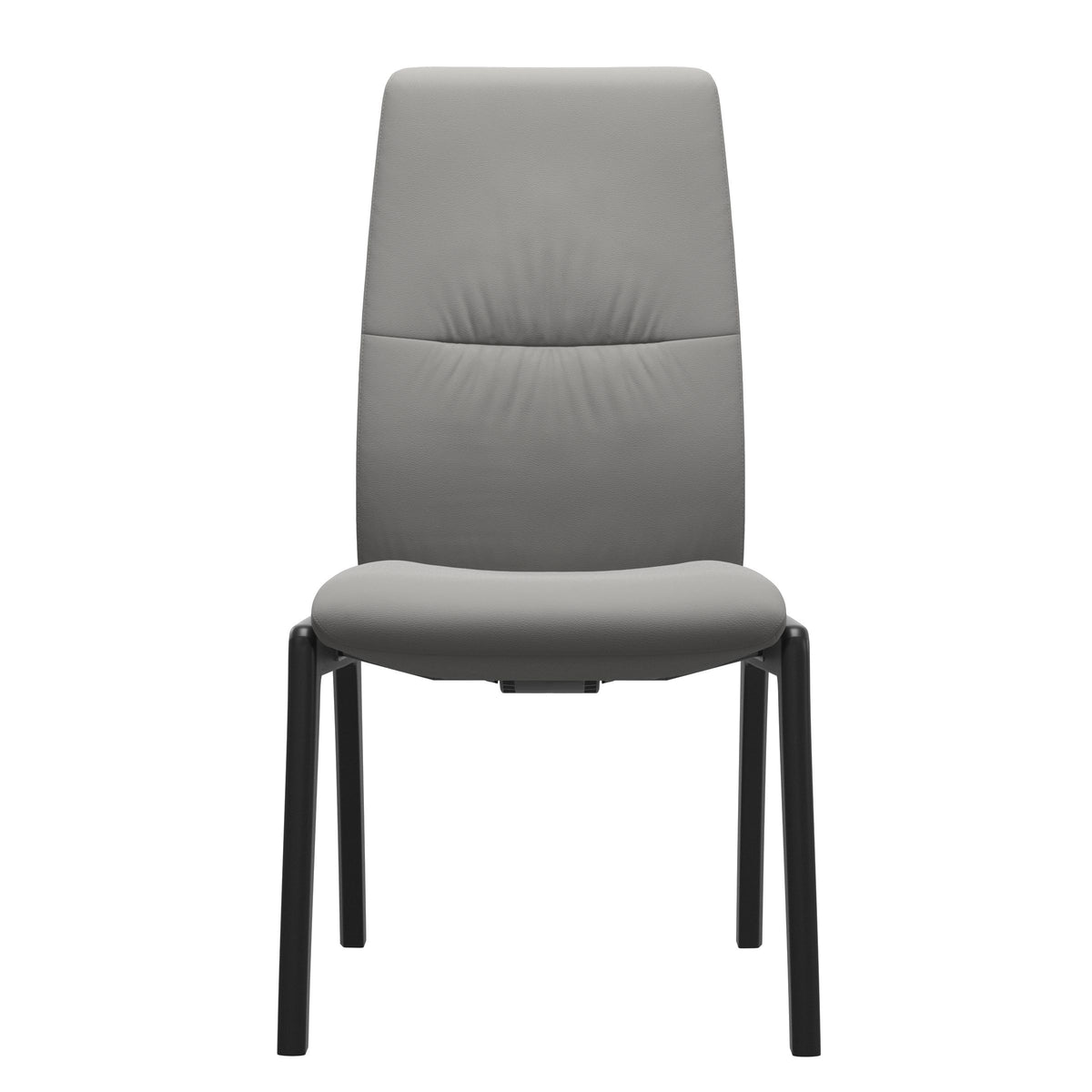 Stressless Mint High Back Dining Chair – D100 - Without Arms - Paloma Silver Grey - Black legs