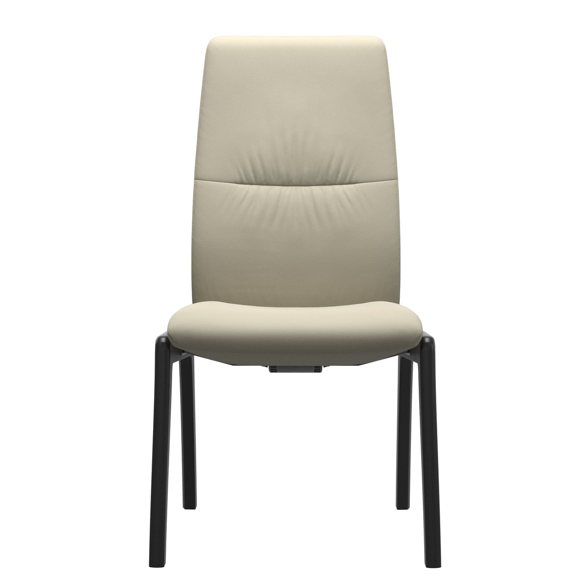 Stressless Mint High Back Dining Chair – D100 - Without Arms - Paloma Light Grey - Black legs