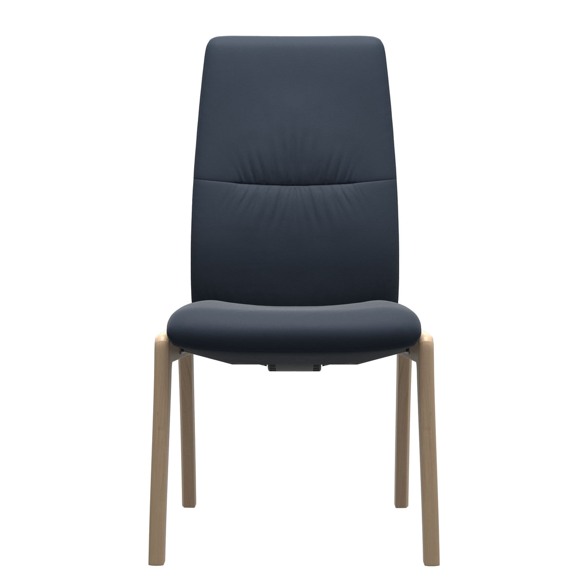 Stressless Mint High Back Dining Chair – D100 - Without Arms - Paloma Oxford Blue - Natural legs