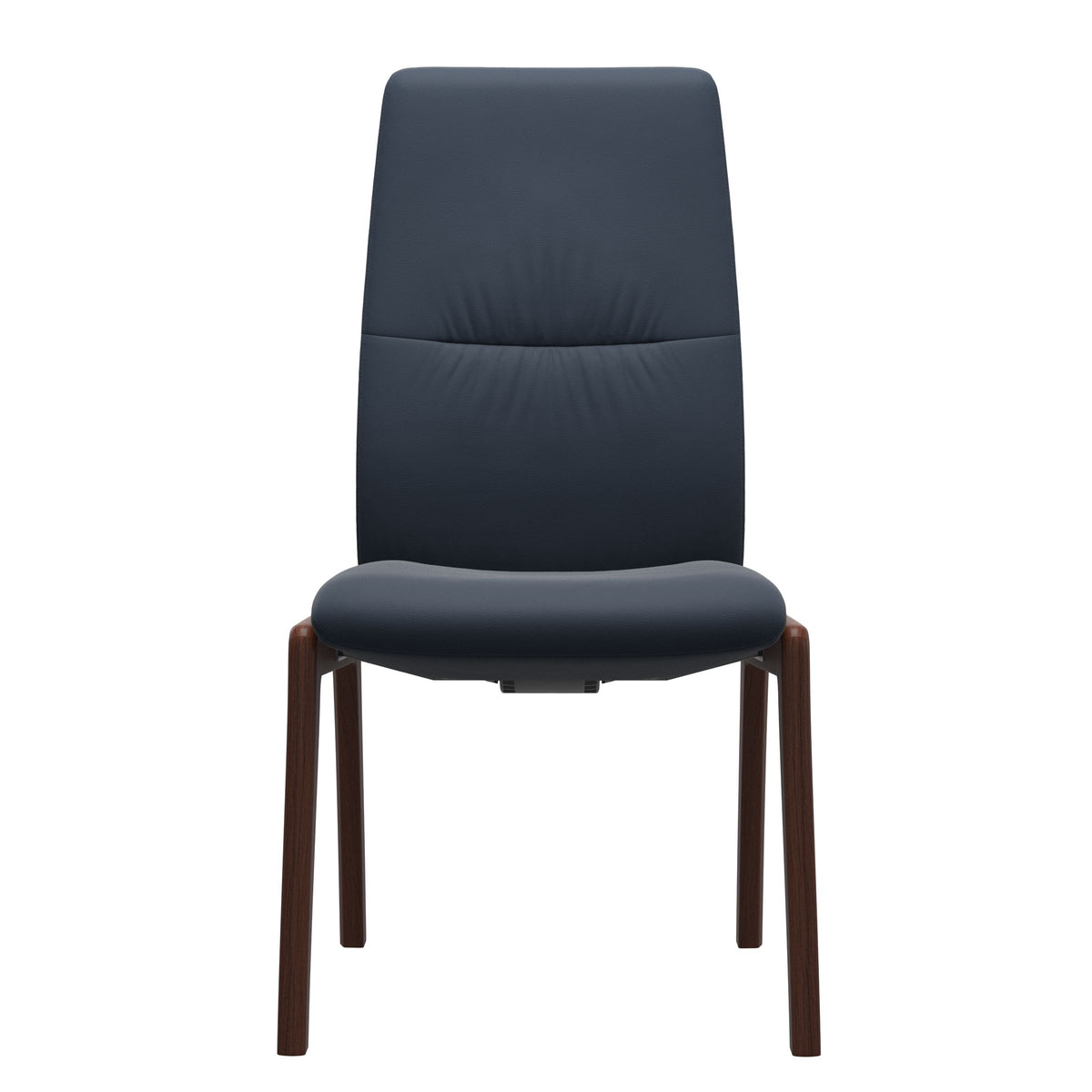 Stressless Mint High Back Dining Chair – D100 - Without Arms - Paloma Oxford Blue - Walnut legs