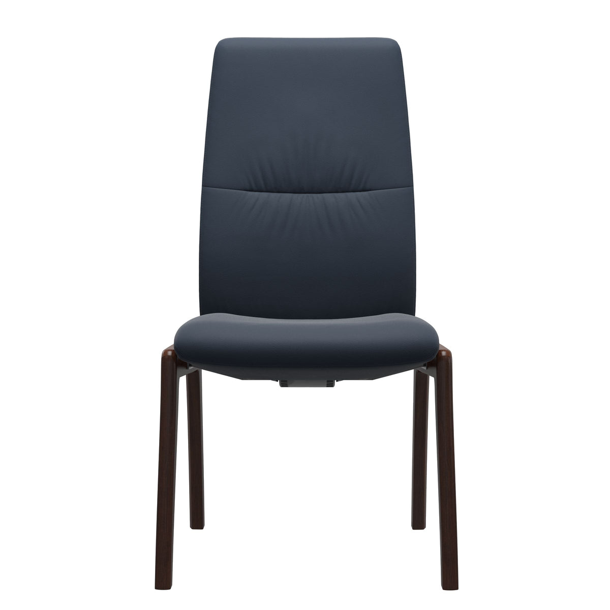 Stressless Mint High Back Dining Chair – D100 - Without Arms - Paloma Oxford Blue - Brown legs