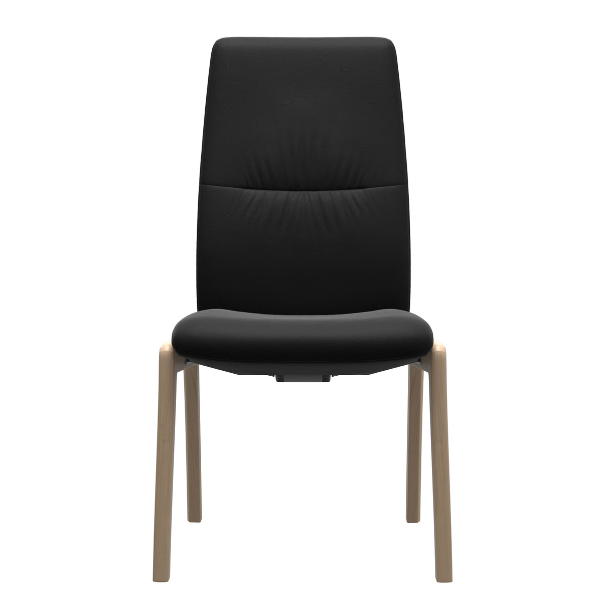 Stressless Mint High Back Dining Chair – D100 - Without Arms - Paloma Black - Natural legs