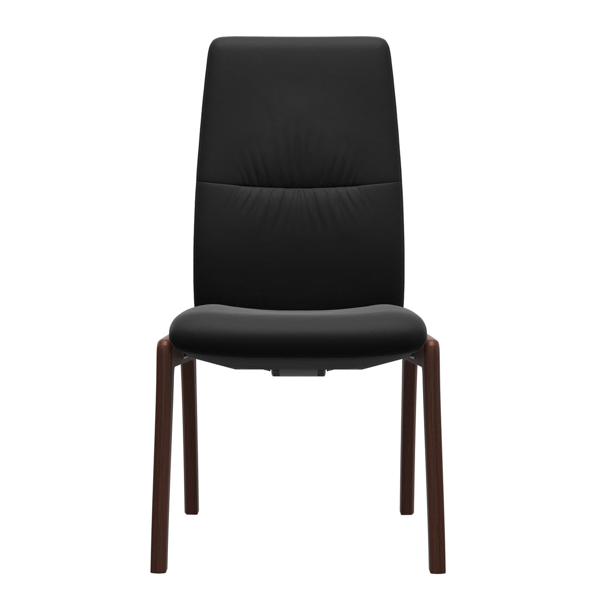 Stressless Mint High Back Dining Chair – D100 - Without Arms - Paloma Black - Walnut legs