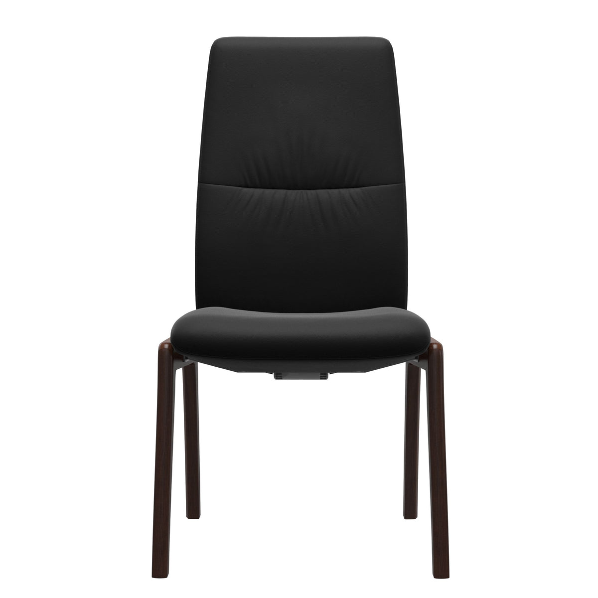 Stressless Mint High Back Dining Chair – D100 - Without Arms - Paloma Black - Brown legs