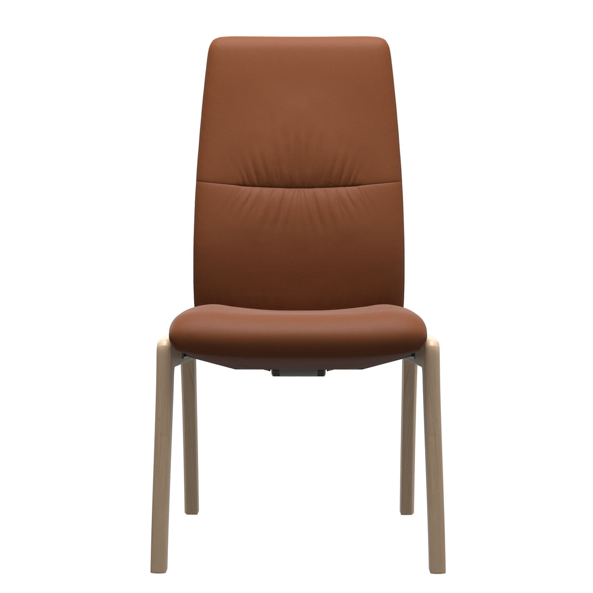 Stressless Mint High Back Dining Chair – D100 - Without Arms - Paloma New Cognac - Natural legs