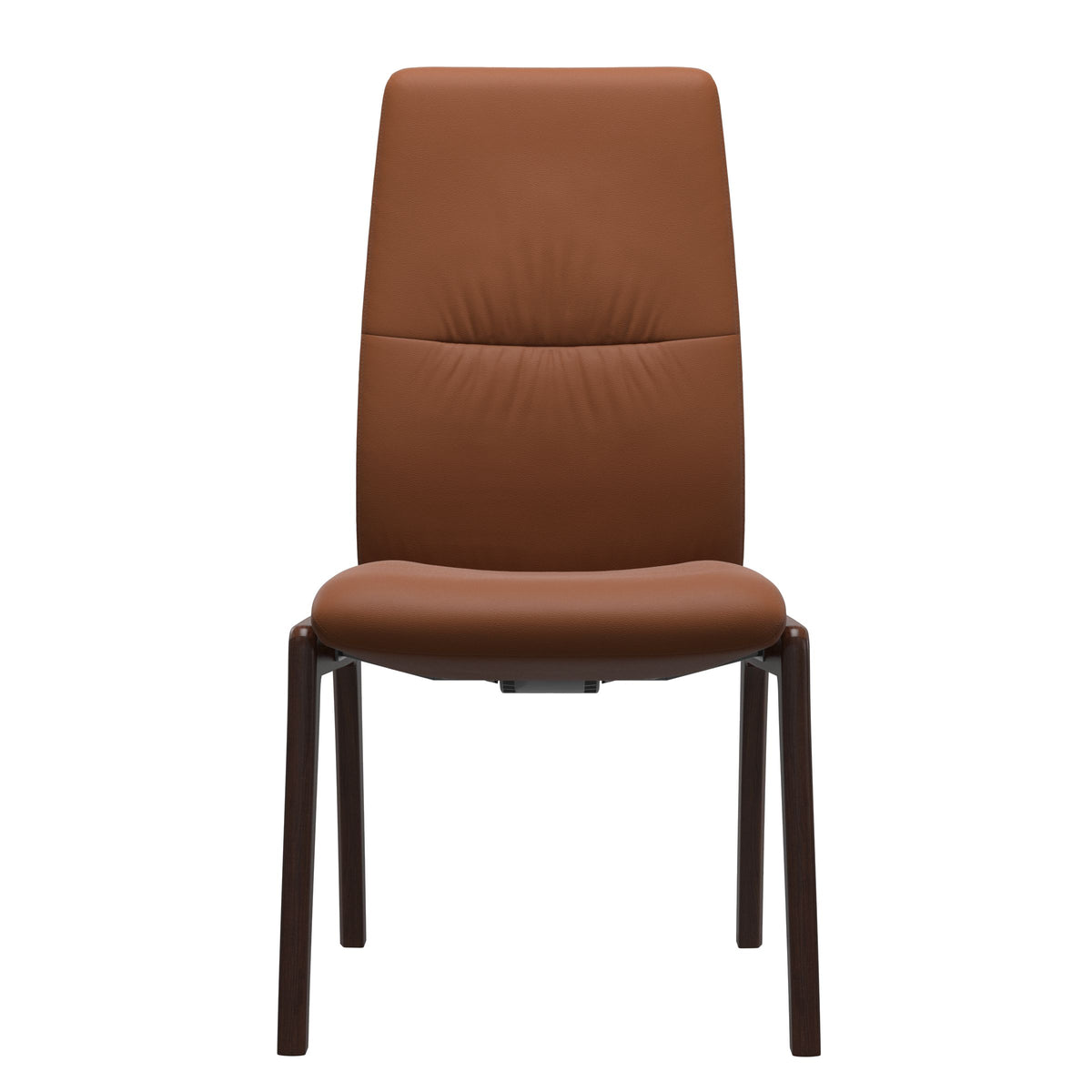Stressless Mint High Back Dining Chair – D100 - Without Arms - Paloma New Cognac - Brown legs