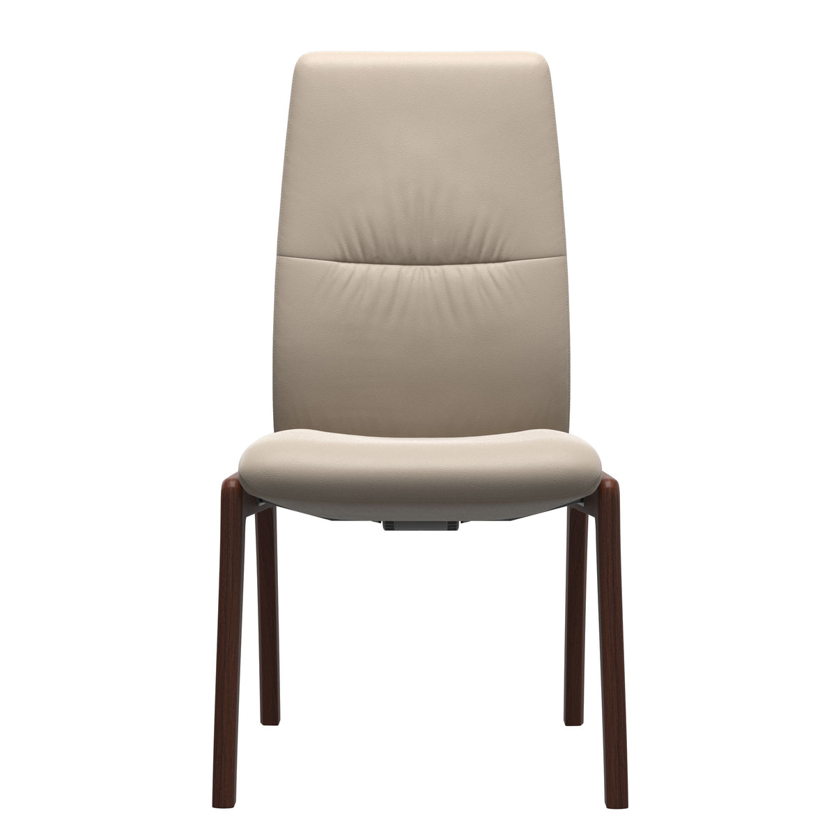 Stressless Mint High Back Dining Chair – D100 - Without Arms - Paloma Mushroom - Walnut legs