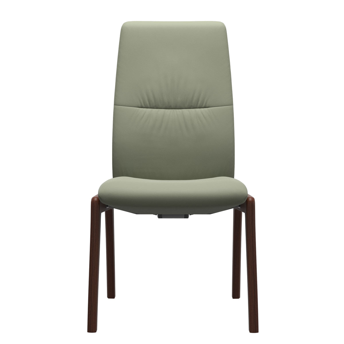 Stressless Mint High Back Dining Chair – D100 - Without Arms - Paloma Shadow Green - Walnut legs