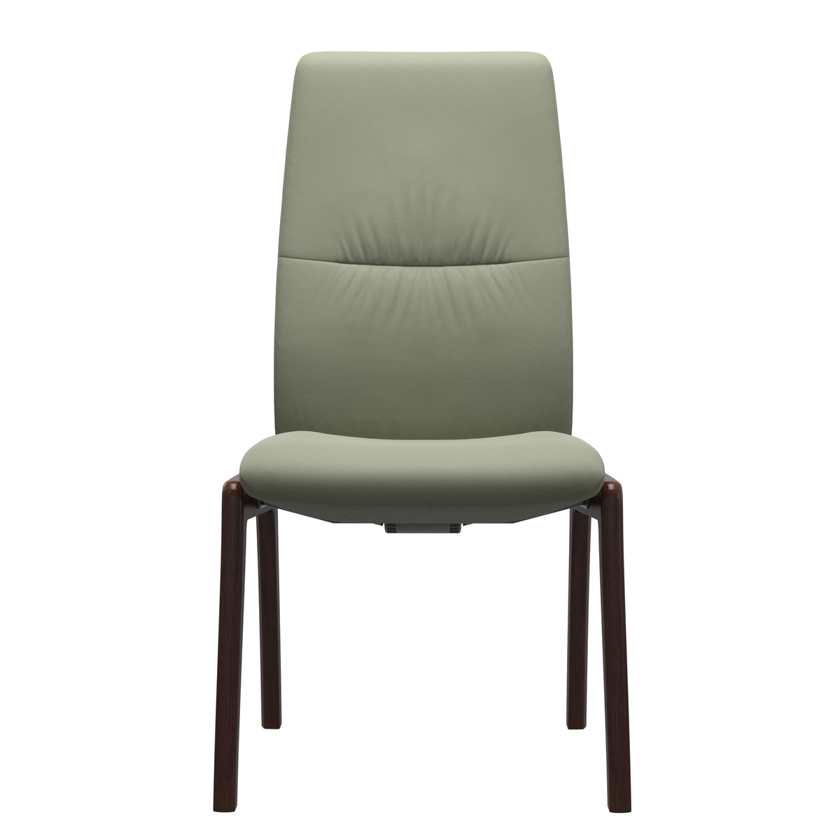 Stressless Mint High Back Dining Chair – D100 - Without Arms - Paloma Shadow Green - Brown legs