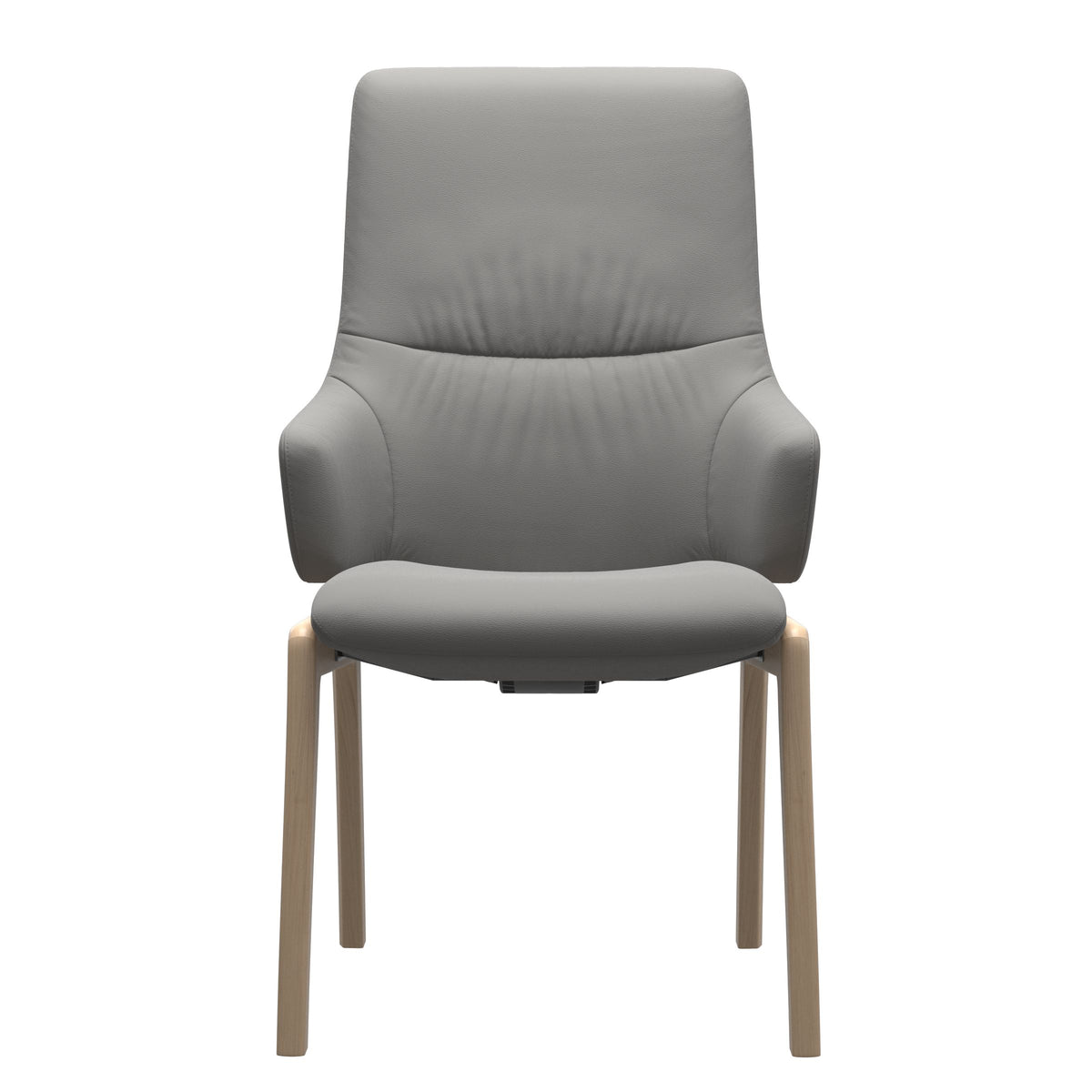 Stressless Mint High Back Dining Chair – D100 - With Arms - Paloma Silver Grey - Natural legs
